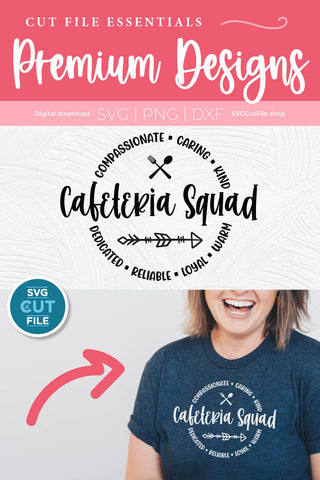 Cafeteria squad svg with round circle for men or women SVG SVG Cut File 