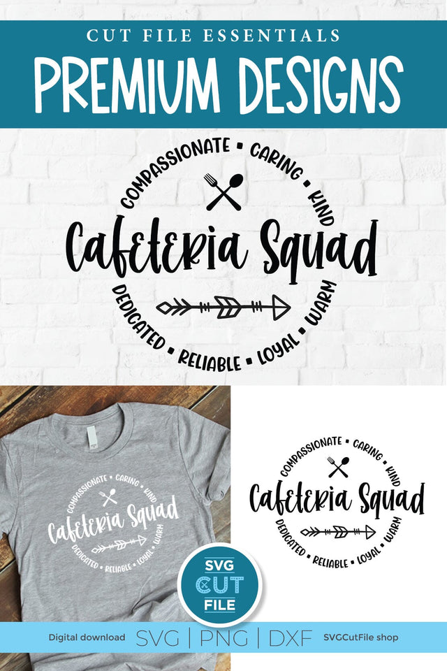 Cafeteria squad svg with round circle for men or women SVG SVG Cut File 
