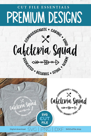 Cafeteria squad svg with round circle for men or women SVG SVG Cut File 
