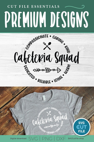 Cafeteria squad svg with round circle for men or women SVG SVG Cut File 