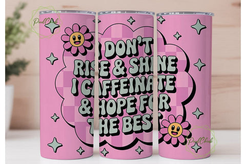 Caffeinate & Hope Tumbler Wrap Sublimation PixelChick 