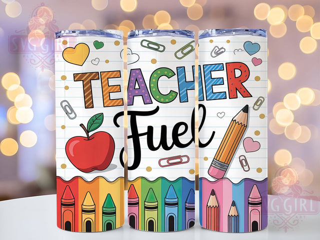 Caffeinated Teacher Life Tumbler Wrap, Education Energy Design, Teaching Coffee Theme, Classroom Drink Gift, Teacher Morning Gift, Educator Coffee Present, Teaching Life Tumbler Sublimation SvggirlplusArt 