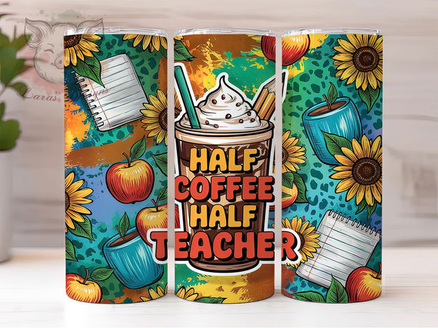 Caffeine Addict Teacher Life Tumbler Wrap, Teaching Life, Caffeine Addict, Classroom Humor, Teacher Gift, Coffee Lover, Education Quote Sublimation Lara' s Designs 