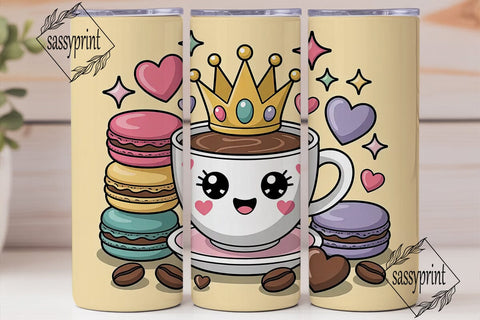 Caffeine Queen 20oz Tumbler Wrap Sublimation sassyprint 