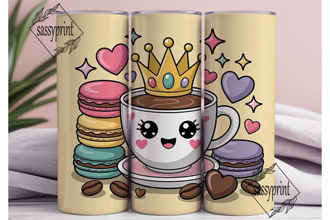 Caffeine Queen 20oz Tumbler Wrap Sublimation sassyprint 