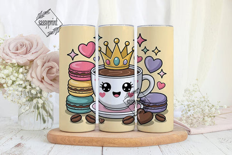 Caffeine Queen 20oz Tumbler Wrap Sublimation sassyprint 