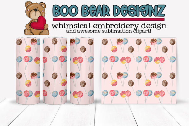 Cake Pop Pattern Clipart Sublimation Boo Bear Designz 