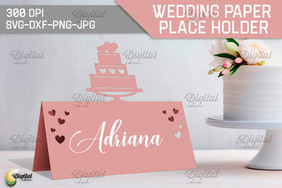 Cake SVG. Wedding Paper Place Holder. Name Card 3D Paper Evgenyia Guschina 