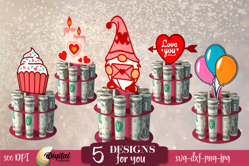 Cake Toppers SVG Bundle. 3D Layared Toppers Paper Cut 3D Paper Evgenyia Guschina 