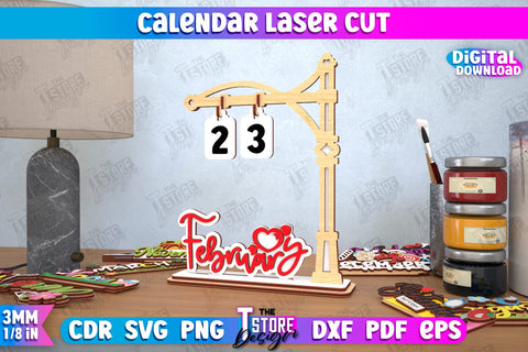 Calendar Laser Cut Bundle | Perpetual Calendar Bundle | Desktop Calendar | Never Ending Calendar | CNC Files SVG The T Store Design 