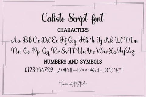 Calisto Font, Wedding Font OTF TTF, Modern Calligraphy, Script Font, Fonts for Cricut, Handwritten, Silhouette Fonts, Procreate Font Font TonisArtStudio 