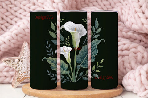 Calla Lily Elegance 20oz Tumbler Wrap Sublimation DesignSVG 