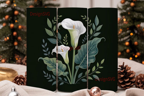 Calla Lily Elegance 20oz Tumbler Wrap Sublimation DesignSVG 