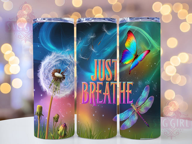 Calming Dandelion Mindfulness Tumbler, Dandelion Wrap Design, 20oz Sublimation Tumbler, Inspirational Quote Tumbler, Mindfulness Tumbler Wrap, Calming Nature Tumbler, Dandelion Seeds Tumbler Sublimation SvggirlplusArt 