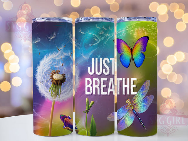 Calming Dandelion Mindfulness Tumbler, Dandelion Wrap Design, 20oz Sublimation Tumbler, Inspirational Quote Tumbler, Mindfulness Tumbler Wrap, Calming Nature Tumbler, Dandelion Seeds Tumbler Sublimation SvggirlplusArt 