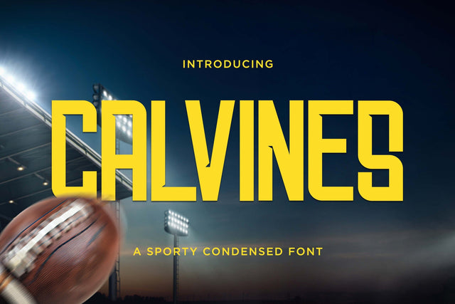 Calvines - Sporty Condensed Sans Serif Font Font StringLabs 