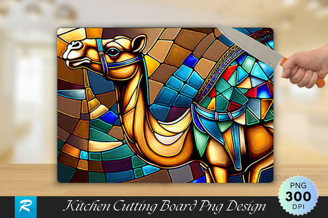 Camel Stained Glass Cutting Board Sublimation Regulrcrative 