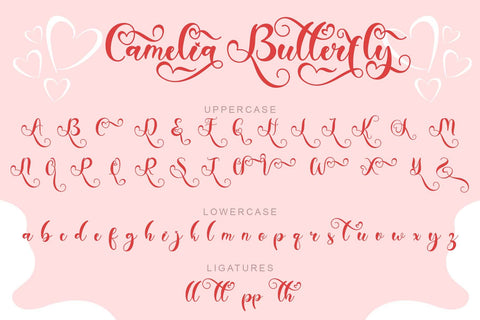 Camelia Butterfly Font Prasetya Letter 