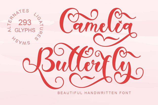 Camelia Butterfly Font Prasetya Letter 