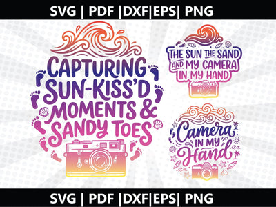 Camera in hand on beach quotes SVG SVG Johan Ru designs 