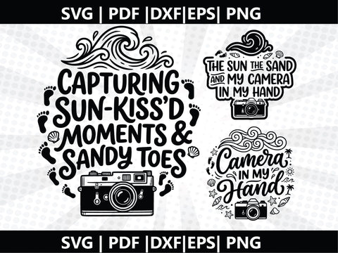 Camera in hand on beach quotes SVG SVG Johan Ru designs 