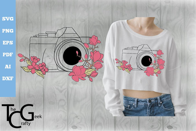 Camera With Flowers SVG The Crafty Geek 