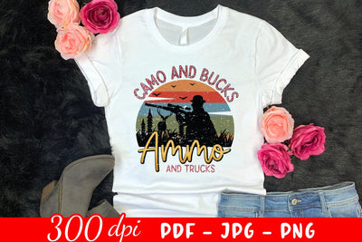 Camo and Bucks Ammo and Trucks, Hunting Sublimation Sublimation CraftLabSVG 
