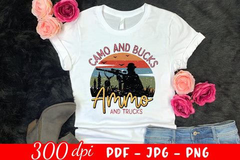 Camo and Bucks Ammo and Trucks, Hunting Sublimation Sublimation CraftLabSVG 