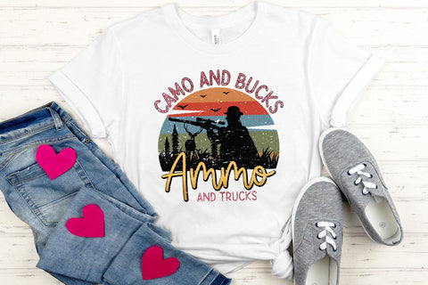 Camo and Bucks Ammo and Trucks, Hunting Sublimation Sublimation CraftLabSVG 