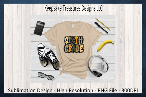 Camo Back to School Grades, Kindergarten - Sixth, Unisex T-Shirt Design, Sublimation Png Sublimation Keepsake Treasures Designs LLC. 