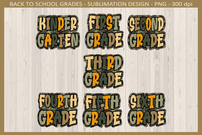 Camo Back to School Grades, Kindergarten - Sixth, Unisex T-Shirt Design, Sublimation Png Sublimation Keepsake Treasures Designs LLC. 