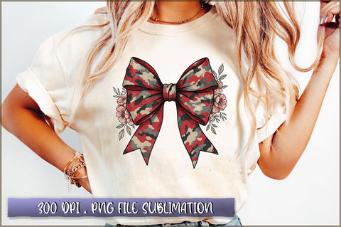 Camo Bow Camo Coquette PNG Sublimation Sublimation Shetara Begum 
