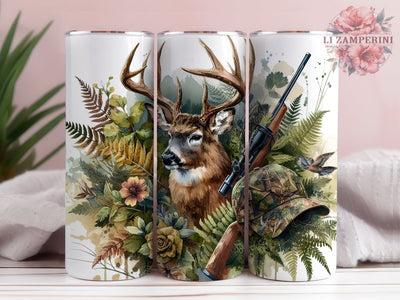 Camo Deer Forest Hunting Tumbler, Engraved Deer Hunting Tumbler, Instant Digital Download PNG, Straight & Tapered Tumbler Wrap PNG Sublimation Li Zamperini 