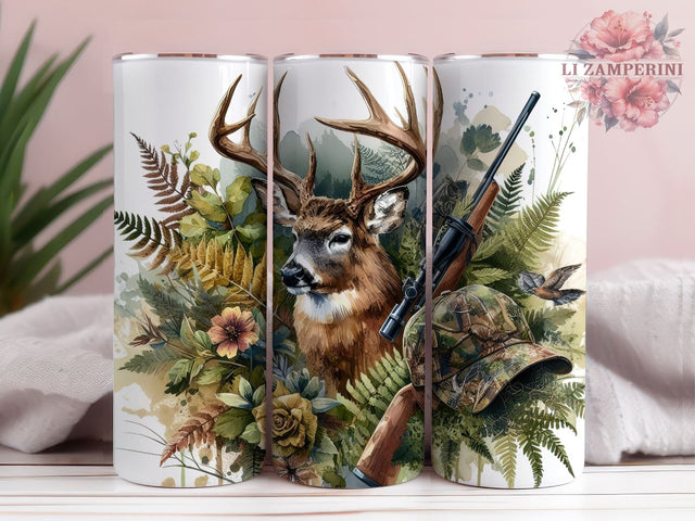 Camo Deer Forest Hunting Tumbler, Engraved Deer Hunting Tumbler, Instant Digital Download PNG, Straight & Tapered Tumbler Wrap PNG Sublimation Li Zamperini 