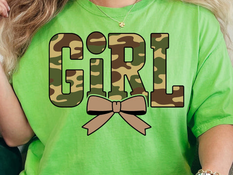Camo Girl Coquette Design: Retro Camouflage Shirt SVG DesignDestine 
