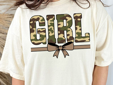 Camo Girl Coquette Design: Retro Camouflage Shirt SVG DesignDestine 