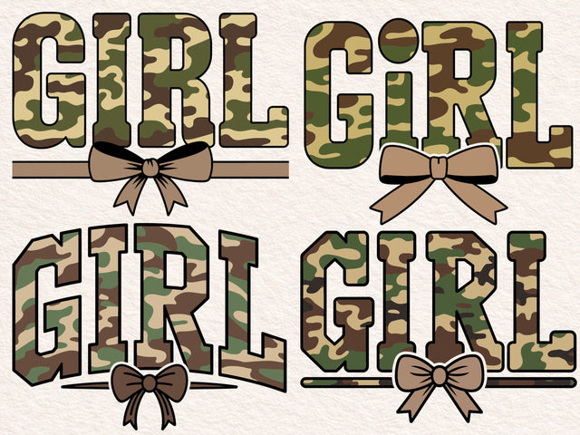 Camo Girl Coquette Design: Retro Camouflage Shirt SVG DesignDestine 