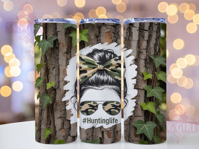 Camo Huntress Outdoor Tumbler, Female Hunter Present, Country Girl Design, Hunting Mom Cup, Outdoor Woman Gift, Camo Girl Drinkware, Sublimation Template Sublimation SvggirlplusArt 