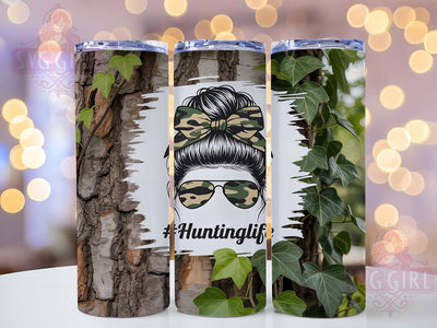 Camo Huntress Outdoor Tumbler, Female Hunter Present, Country Girl Design, Hunting Mom Cup, Outdoor Woman Gift, Camo Girl Drinkware, Sublimation Template Sublimation SvggirlplusArt 