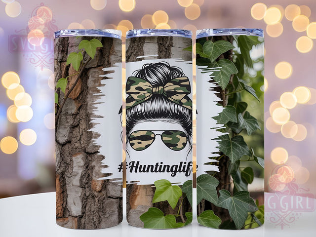 Camo Huntress Outdoor Tumbler, Female Hunter Present, Country Girl Design, Hunting Mom Cup, Outdoor Woman Gift, Camo Girl Drinkware, Sublimation Template Sublimation SvggirlplusArt 