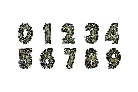 Camo Leopard Doodle Letters, PNG Alphabet Clipart Sublimation BijouBay 