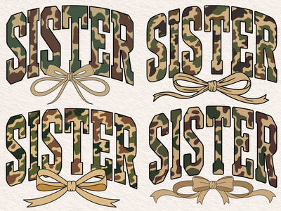 Camo Sister Coquette Design: Retro Camouflage PNG SVG SVG DesignDestine 