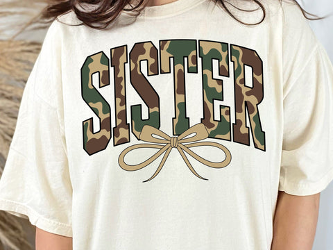 Camo Sister Coquette Design: Retro Camouflage PNG SVG SVG DesignDestine 