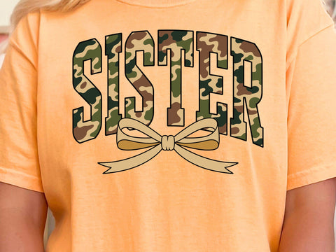 Camo Sister Coquette Design: Retro Camouflage PNG SVG SVG DesignDestine 