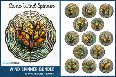 Camo Wind Spinner Sublimation Designs Bundle Sublimation Regulrcrative 