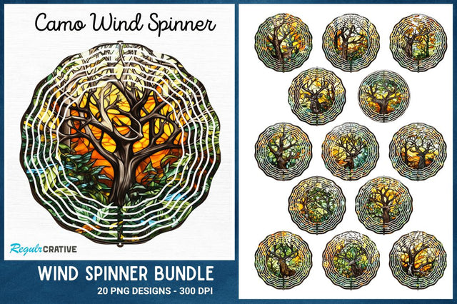Camo Wind Spinner Sublimation Designs Bundle Sublimation Regulrcrative 