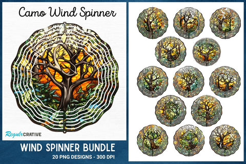 Camo Wind Spinner Sublimation Designs Bundle Sublimation Regulrcrative 