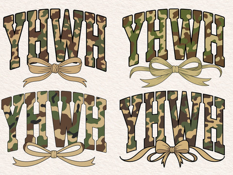 Camo YHWH Coquette Sublimation Design, Faith Based Christian PNG, Camouflage Scripture Graphic, Religious Digital Download Svg & Png SVG DesignDestine 