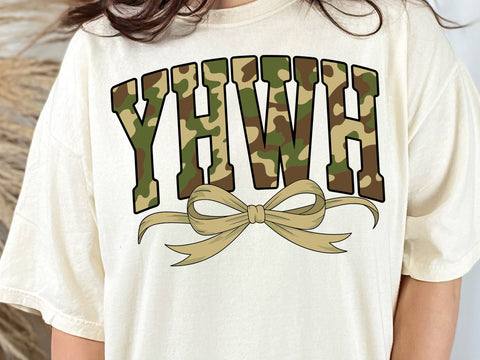 Camo YHWH Coquette Sublimation Design, Faith Based Christian PNG, Camouflage Scripture Graphic, Religious Digital Download Svg & Png SVG DesignDestine 