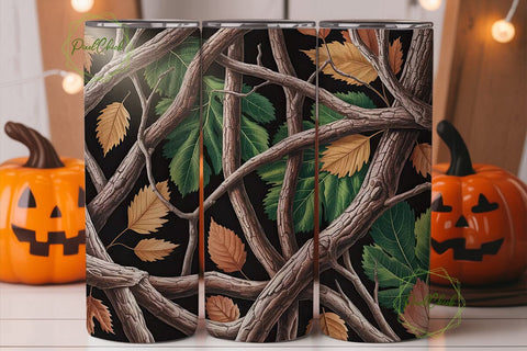 Camouflage Autumn Leaves 20oz Tumbler Sublimation PixelChick 